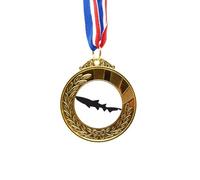 no/no Cinta para el primer lugar de la medalla del ganador del premio de oro, diseño de pez de biología de tiburón