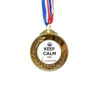 no/no Cita Keep Calm Black Funny Gold Award Medal First Place Cinta