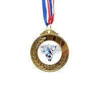 no/no City Modern Building Clock Watercolor Gold Award Winner Medal First Place Ribbon