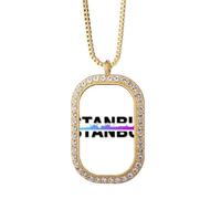 no/no City Radio Istanbul - Collar con colgante de diamantes de cristal dorado