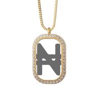 no/no Colgante con símbolo de moneda de Nigeria Naira NGN con diamantes de cristal dorado