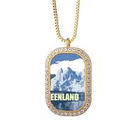 no/no Collar con colgante Art Deco de la Tierra del Mar Ártico, joyería dorada de cristal de diamantes