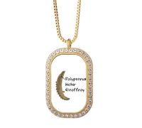 no/no Collar con colgante de agua dulce de Polyfin Fish Pritive con diamantes de cristal dorado