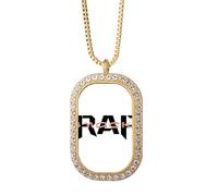 no/no Collar con colgante de arte cantante de cultura hip hop, joyería dorada de cristal