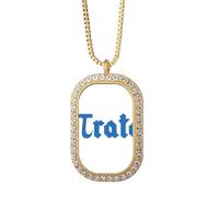 no/no Collar con colgante de cálculo en inglés con palabra pirata y cristal dorado