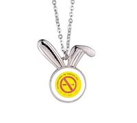 no/no Collar con colgante de conejo Art Deco con logotipo de Stop Smoking