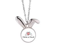 no/no Collar con colgante de conejo con diseño de conejo de alegría de carnaval completo