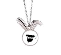 no/no Collar con colgante de conejo con diseño de mapa de España, diseño de conejo