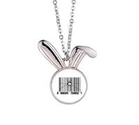 no/no Collar con colgante de conejo con efecto de código de barras y fractura Art Deco