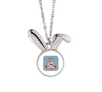 no/no Collar con colgante de conejo con el logotipo Tie The Index And S Save Life