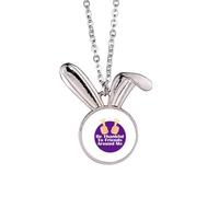 no/no Collar con colgante de conejo con texto en inglés "Expressing Grateful Life"