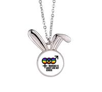 no/no Collar con colgante de conejo con texto en inglés "Marriage Is About Love Not Gender"