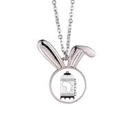 no/no Collar con colgante de conejo de África con diseño de jaula de mapa