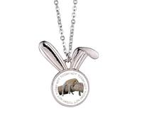 no/no Collar con colgante de conejo de África con diseño de leopardo y rama moteada