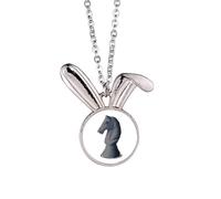 no/no Collar con colgante de conejo de caballo, caballo, caballo, yeso, joyería de regalo