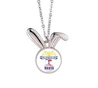 no/no Collar con colgante de conejo de Colombia Ancestral Faly Flag Roots Rabbit Jewelry Gift