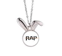 no/no Collar con colgante de conejo de cultura hip hop, diseño de conejo, joyería de regalo