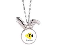 no/no Collar con colgante de conejo de Dead Fish Sad Depress, diseño de conejo