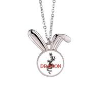 no/no Collar con colgante de conejo de dragón occidental oriental con mito animal, joyería de regalo