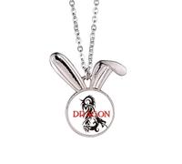 no/no Collar con colgante de conejo de dragón oriental, mito occidental, conejo, joyería de regalo