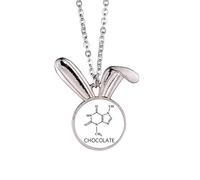 no/no Collar con colgante de conejo de estructura molecular, diseño de conejo, joyería de regalo