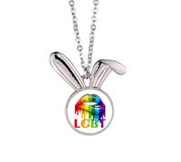 no/no Collar con colgante de conejo de igualdad de género, diseño de conejo, regalo de joyería de animales