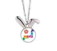 no/no Collar con colgante de conejo de la ciudad de Tokio con diseño de flor de cerezo