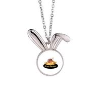 no/no Collar con colgante de conejo de la cosecha de alegría de la comida del verano