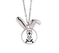 no/no Collar con colgante de conejo de la paz y arma de escudo