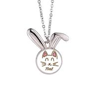 no/no Collar con colgante de conejo de moda Art Deco con diseño de boca de gato, joyería de regalo