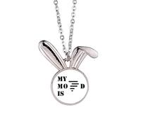 no/no Collar con colgante de conejo de moda con diseño de conejo de mal humor, para el clima ventoso