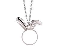 no/no Collar con colgante de conejo de moda con letra N Art Deco