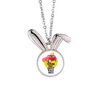 no/no Collar con colgante de conejo de pasión de rutina de carnaval brasileño, joyería de regalo