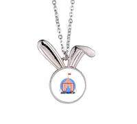 no/no Collar con colgante de conejo de patrimonio cultural conmemorativo de aniversario de teatro, joyería de regalo