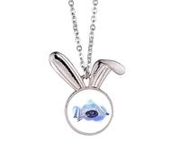 no/no Collar con colgante de conejo de porcelana con diseño de caligrafía de Poesía Antigüedades