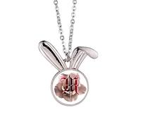 no/no Collar con colgante de conejo de sangre gótico con diseño de conejo y flores, regalo de joyería