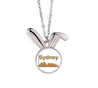 no/no Collar con colgante de conejo de Sydney de la ciudad de Coordinate Outline
