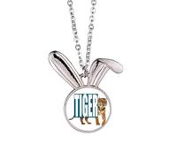 no/no Collar con colgante de conejo, diseño de gatos, tigres, feroz, Art Deco