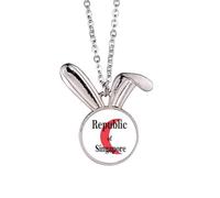 no/no Collar con colgante de conejo inglés con diseño de bandera de la ciudad del león de Singapur