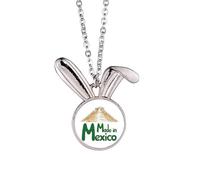 no/no Collar con colgante de conejo mexicano con diseño de ruinas de paisaje de México, joyería de regalo