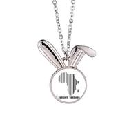 no/no Collar con colgante de conejo negro con mapa del continente africano, joyería de regalo