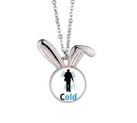 no/no Collar con colgante de conejo para clima frío con muleta de anciano, regalo de joyería de animal