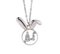 no/no Collar con colgante de conejo para meditación, postura sentada, joyería de regalo