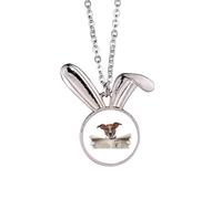 no/no Collar con colgante de conejo para perro, mascota, periódico, leer Art Deco, joyería de regalo