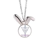 no/no Collar con colgante de conejo triangular con forma de tótem circular y punta de flecha, regalo de joyería de animales