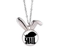 no/no Collar con colgante de conejo y caracoles y animales de miedo, regalo de joyería de animales
