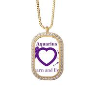 no/no Collar con colgante de constelación de amor y diamantes de cristal dorado