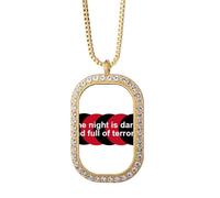 no/no Collar con colgante de cristal de diamante dorado con diálogo nocturno y terrores oscuros