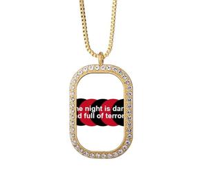no/no Collar con colgante de cristal de diamante dorado con diálogo nocturno y terrores oscuros