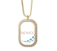 no/no Collar con colgante de cristal dorado con diamantes de imitación de época del cráter lunar